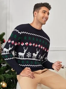 GENTILAND Men Ugly Christmas Pattern Jumper - Multicolor - View 3