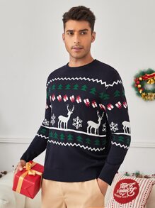 GENTILAND Men Ugly Christmas Pattern Jumper - Multicolor - View 4