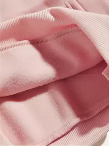 INAWLY Letter & Floral Print Drawstring Thermal Lined Hoodie,Long Sleeve Tops Graduation,Back To School,Graduation,Teacher For Women,Back To School Pullover Fall Sweatshirt - Baby Pink - View 5