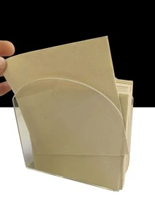 1pc Clear Napkin Holder, Simple Geometric Shaped Clear PMMA Tissue Holder For Desk - Clear - View 6