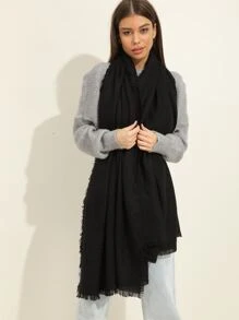 1 Khăn Choàng Màu Trơn Houndstooth Viền Khăn Choàng Làm Bằng Sợi Acrylic, Thích Hợp Cho Sử Dụng Hàng Ngày - màu đen - Xem 4