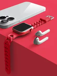 矽膠錶帶適用於Apple Watch - 紅色 - 查看 5