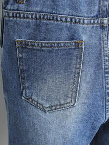 SHEIN Tween Girl Cat Whisker Washed Denim Overalls Chic Outfits For Spring/Autumn/Winter