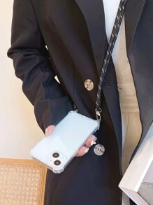 Dây đeo chéo trong suốt Vỏ điện thoại chống rơi tương thích với iPhone 15/15 Pro Max/15 Pro/15 Plus/11/12/13/14 Pro Max/xs/xr/11 Pro/11 Pro Max/12 Pro/12 Pro Max/13 Pro/13 Pro Max/14/14 Pro Max/14 Plus/7 Plus/8 Plus/se 2 , Vỏ Mềm - Trong sáng - Xem 1