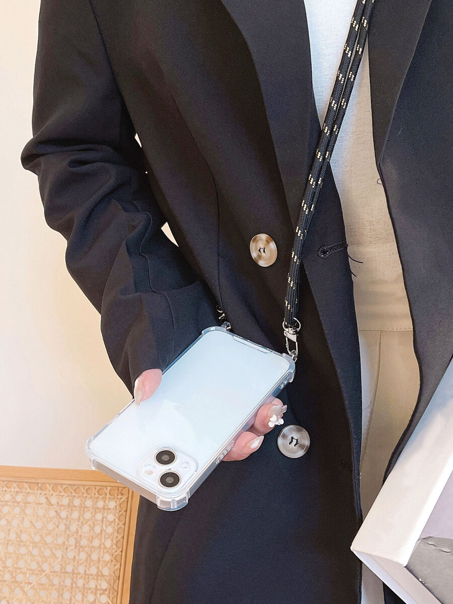 Dây đeo chéo trong suốt Vỏ điện thoại chống rơi tương thích với iPhone 15/15 Pro Max/15 Pro/15 Plus/11/12/13/14 Pro Max/xs/xr/11 Pro/11 Pro Max/12 Pro/12 Pro Max/13 Pro/13 Pro Max/14/14 Pro Max/14 Plus/7 Plus/8 Plus/se 2 , Vỏ Mềm - Trong sáng - Xem 1