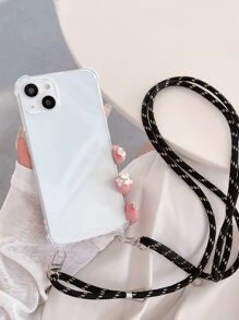 Dây đeo chéo trong suốt Vỏ điện thoại chống rơi tương thích với iPhone 15/15 Pro Max/15 Pro/15 Plus/11/12/13/14 Pro Max/xs/xr/11 Pro/11 Pro Max/12 Pro/12 Pro Max/13 Pro/13 Pro Max/14/14 Pro Max/14 Plus/7 Plus/8 Plus/se 2 , Vỏ Mềm - Trong sáng - Xem 4