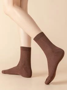 5雙素色中筒襪 - 彩色 - 查看 2