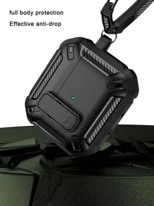 Compatible With AirPods Pro 2nd Generation Case /AirPods Pro 1st Generation Case Cover, Magnetic Lock Shockproof Protective Case Compatible With Apple AirPods Pro With Keychain Men Women[Front LED Visible] For AirPods1/2 AirPods Pro - Black - View 6