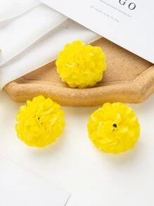 10入組人工繡球花,花頭球,菊花串,diy花環材料,生日派對,宴會,派對裝飾,婚禮籃,新娘捧花,家居,飯廳,臥室,窗台裝飾,花瓶裝飾,情人節,新年裝飾,戶外花園,學生仔 - 黃色 - 查看 3