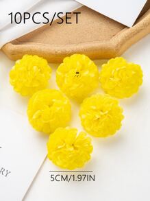 10入組人工繡球花,花頭球,菊花串,diy花環材料,生日派對,宴會,派對裝飾,婚禮籃,新娘捧花,家居,飯廳,臥室,窗台裝飾,花瓶裝飾,情人節,新年裝飾,戶外花園,學生仔 - 黃色 - 查看 4