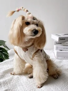 1入組小熊印花寵物背心 - 彩色 - 查看 6