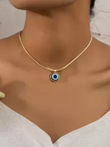 Evil Eye Pendant Necklace - Multicolor - View 1