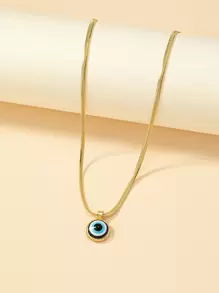 Evil Eye Pendant Necklace - Multicolor - View 3