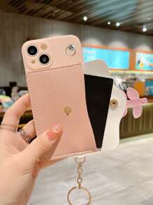 Ví đeo chéo đựng thẻ và có dây đeo điện thoại, tương thích với iPhone 15/14/13/12/11, phiên bản quốc tế, không phải phiên bản nội địa. - Hồng - Xem 3