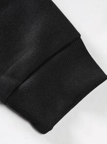 Manfinity Homme Áo nỉ Nam Hoa Slogan Giải trí - màu đen - Xem 5