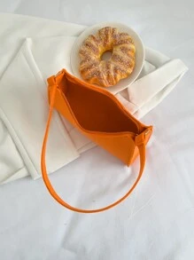 熒光橙蛇皮壓花法棍包 - 橘色 - 查看 7