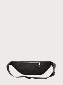 時尚菱形格紋拼接夾層腰包,休閒多袋拉鍊臀包,適合戶外旅行和日常使用的簡約腰包,女性拼接拉鍊前臀包適用於戶外運動 - 黑色 - 查看 3