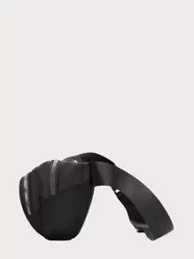 時尚菱形格紋拼接夾層腰包,休閒多袋拉鍊臀包,適合戶外旅行和日常使用的簡約腰包,女性拼接拉鍊前臀包適用於戶外運動 - 黑色 - 查看 4