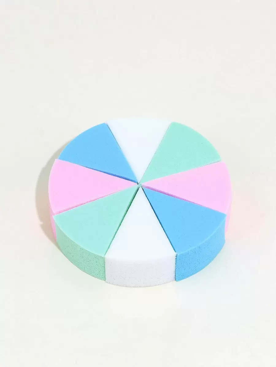 paquete de 8 borlas de polvo triangulares multicolor - Esponja de corrector, borla de polvo, esponja mezcladora de maquillaje, económico, relleno de calcetines, maquillaje, herramientas de maquillaje, cosas baratas, regalos, regalos para mujeres, regalos de Navidad - Multicolor - Ver 1