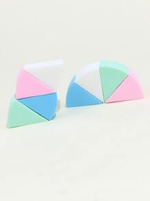 paquete de 8 borlas de polvo triangulares multicolor - Esponja de corrector, borla de polvo, esponja mezcladora de maquillaje, económico, relleno de calcetines, maquillaje, herramientas de maquillaje, cosas baratas, regalos, regalos para mujeres, regalos de Navidad - Multicolor - Ver 2