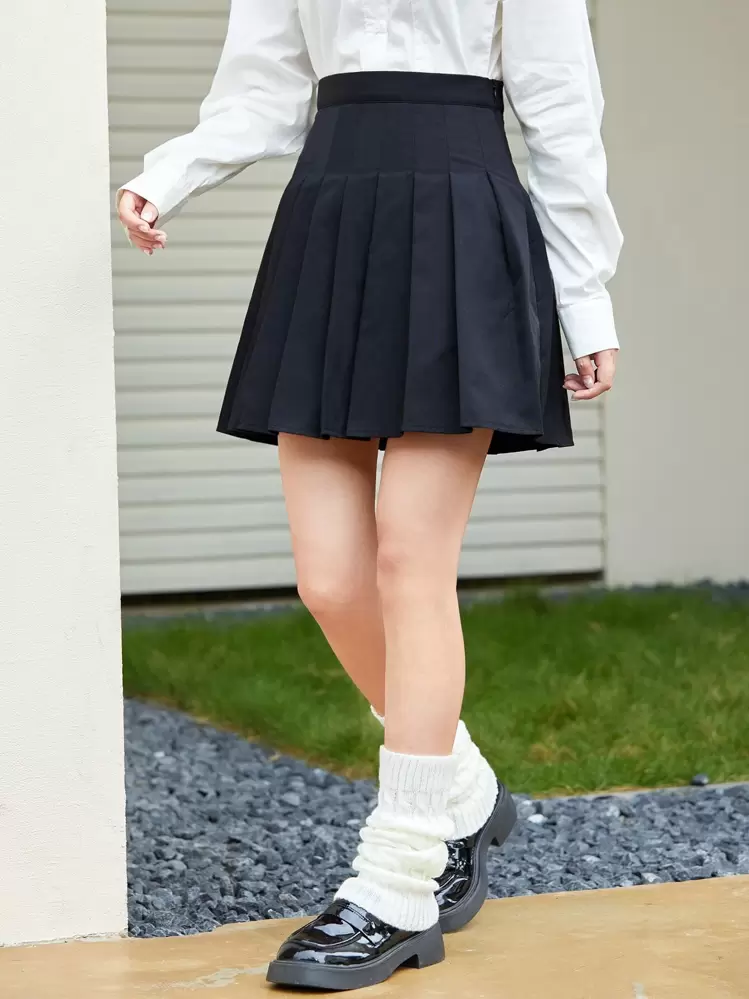 SHEIN Unity ジップサイド プリーツスカート | SHEIN JAPAN