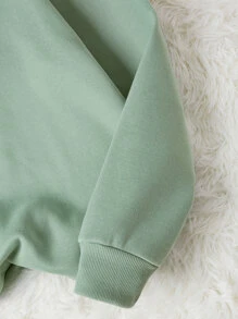 INAWLY Solid Round Neck Thermal Lined Sweatshirt,Long Sleeve Tops Graduation,Back To School Outfits,Graduation,Teacher Outfits For Women,Back To School Pullover Fall Outfit - Mint Green - View 4