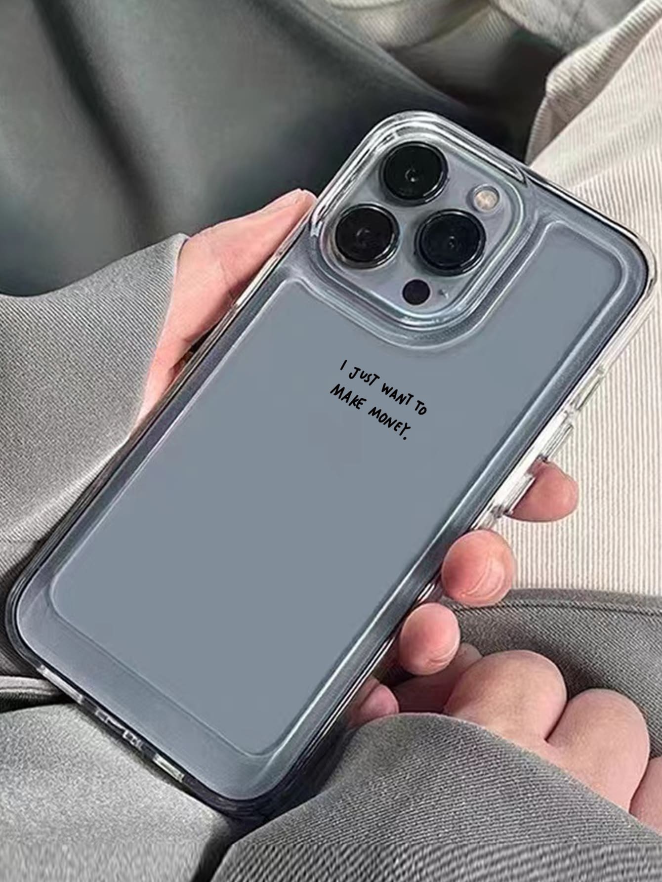 透明字母圖形手機殼適用於iPhone 11，iPhone 13，iPhone 14 Pro Max - 彩色 - 查看 1