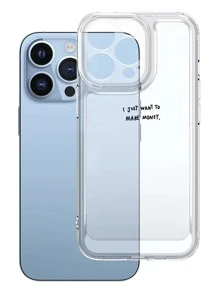 透明字母圖形手機殼適用於iPhone 11，iPhone 13，iPhone 14 Pro Max - 彩色 - 查看 2