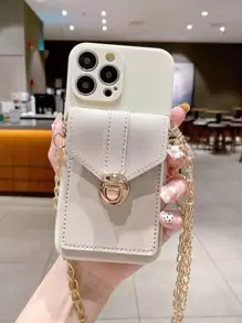 Crossbody Bag Decor Phone Case - Beige - View 1