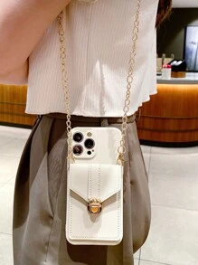 Crossbody Bag Decor Phone Case - Beige - View 2