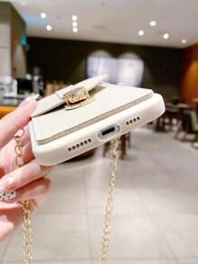 Crossbody Bag Decor Phone Case - Beige - View 3