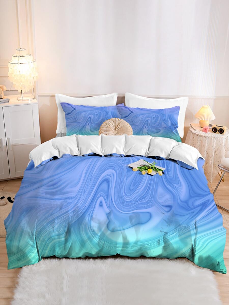 Abstract Graphic Print Duvet Cover Set Without Filler - Multicolor - View 1