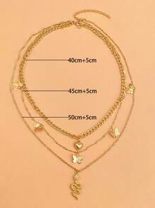 Vòng cổ xếp lớp Bướm & Rắn quyến rũ - Vàng - Xem 3