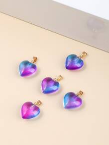 5 cái Trái Tim Mặt Dây Chuyền Tự Làm - Nhiều màu - Xem 1