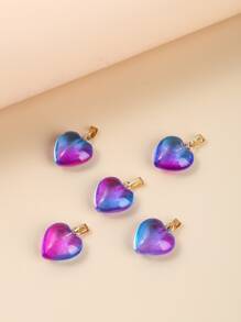 5 cái Trái Tim Mặt Dây Chuyền Tự Làm - Nhiều màu - Xem 3