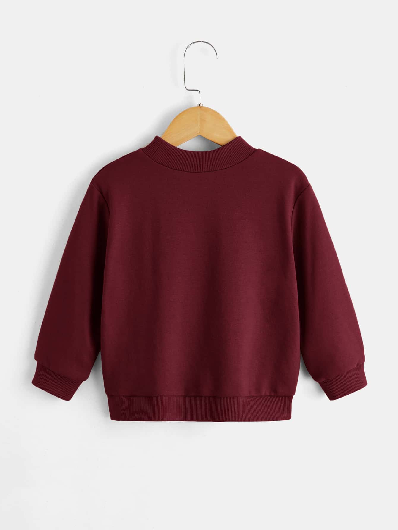 Young Boy Patched Detail Mock Neck Sweatshirt,In Fall/Winter
