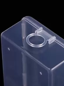 1pc Clear Plastic Desk Storage Box, Small Rectangle Storage Case For Household
