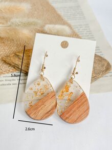 撞色水滴耳環 - 彩色 - 查看 3