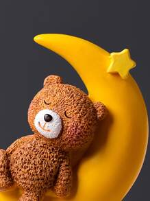 1 件树脂卡通熊雕像，客厅、书房、卧室、餐厅的家居装饰，节日装饰，母亲节、感恩节、情人节礼物，最佳节日礼物