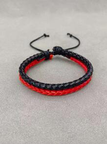 Hombres Pulsera trenzada de dos tonos a capas - Multicolor - Ver 1