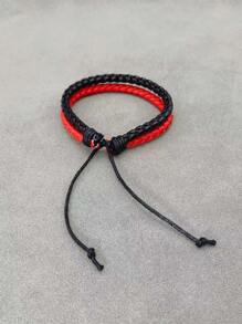 Hombres Pulsera trenzada de dos tonos a capas - Multicolor - Ver 3