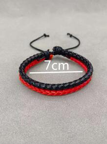 Hombres Pulsera trenzada de dos tonos a capas - Multicolor - Ver 5