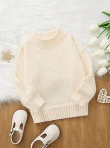 Toddler Girls Mock Neck Jumper - Beige - View 1