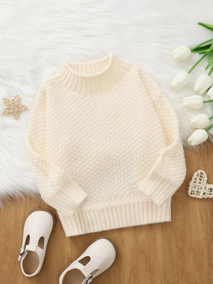 Toddler Girls Mock Neck Jumper - Beige - View 1