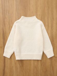 Toddler Girls Mock Neck Jumper - Beige - View 2