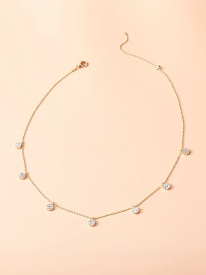 SHEIN Belle 方晶鋯石吊墜項鏈