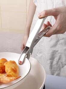 1入組防燙傷銀極簡不銹鋼廚房鉗子適用於碗