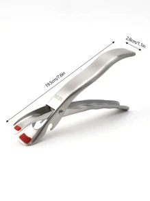 1入組防燙傷銀極簡不銹鋼廚房鉗子適用於碗