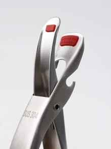 1入組防燙傷銀極簡不銹鋼廚房鉗子適用於碗