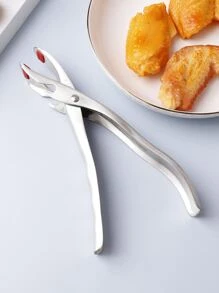 1入組防燙傷銀極簡不銹鋼廚房鉗子適用於碗